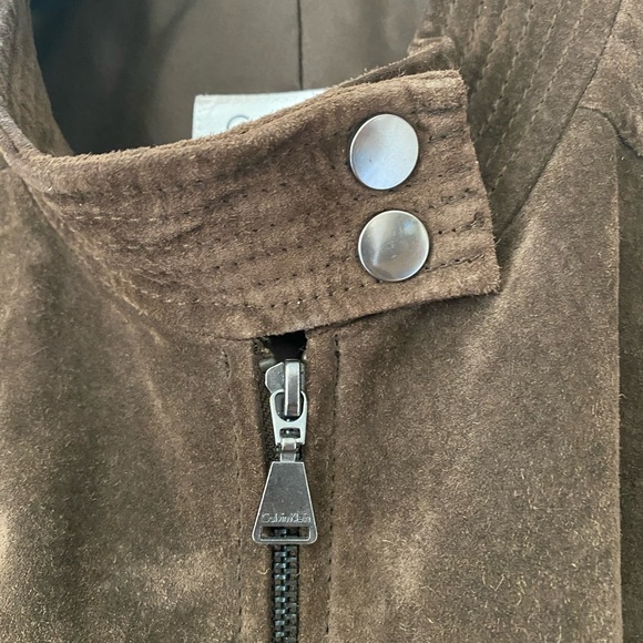 Calvin Klein Authentic Suede Moto Jacket size large - Picture 3 of 7